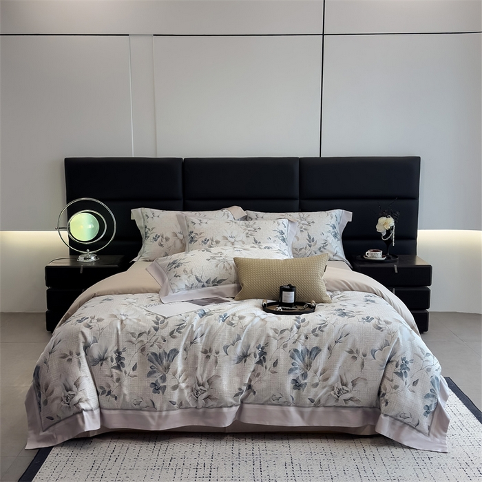 91家纺网 家纺一手货源 找家纺 朵希曼 2026新款全棉贡缎大版数码印花系列 颜玉