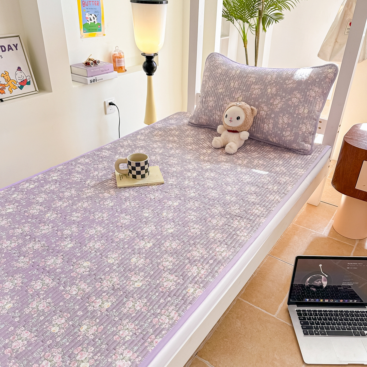 91家纺网 家纺一手货源 找家纺 恒尚居 2025新款A类全棉印花夹棉床盖四季款-系列二 【花田物语】全棉-四季款