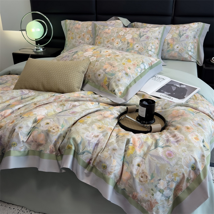 91家纺网 家纺一手货源 找家纺 朵希曼 2026新款全棉贡缎大版数码印花系列 远野