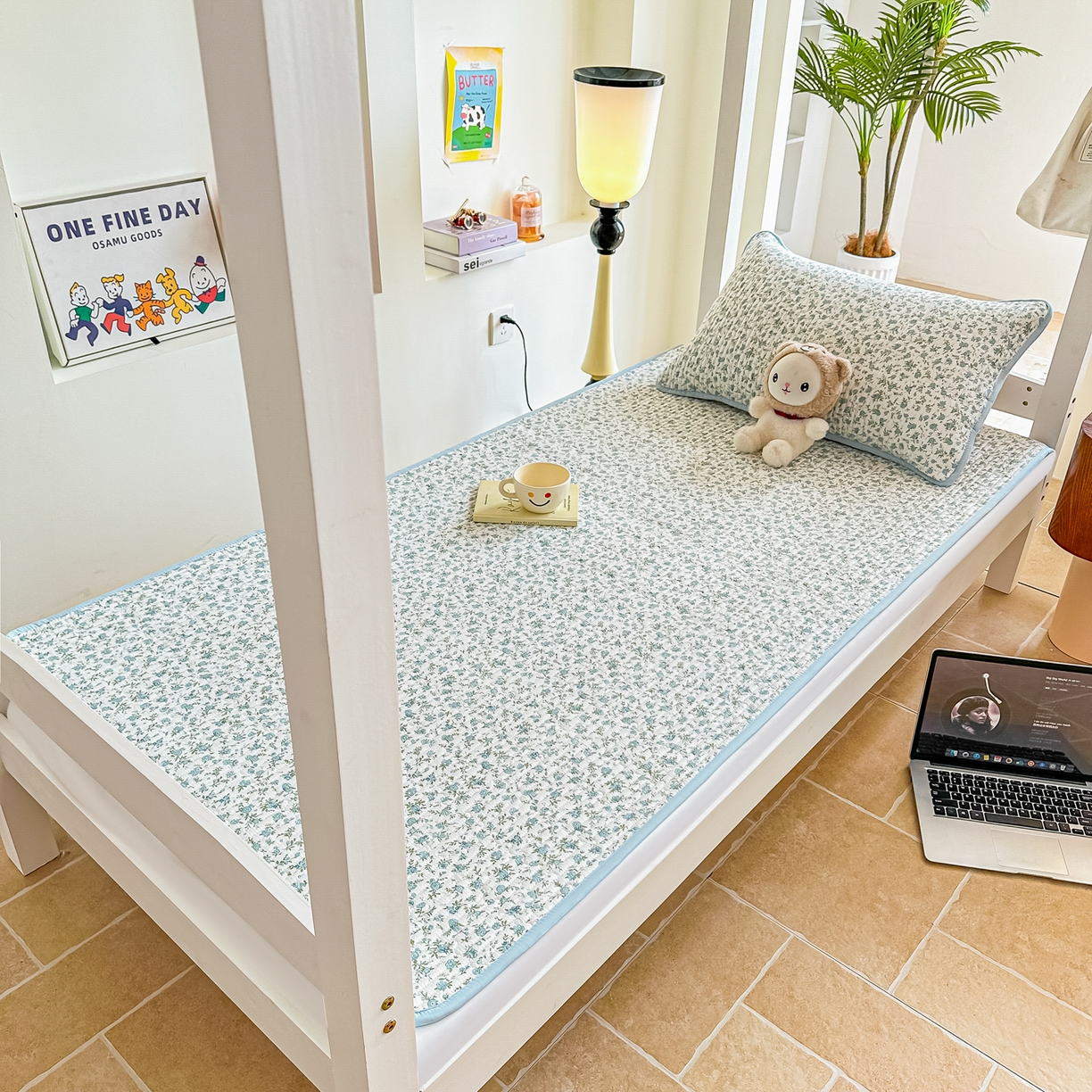 91家纺网 家纺一手货源 找家纺 恒尚居 2025新款A类全棉印花夹棉床盖四季款-系列二 【蓝韵】全棉-四季款