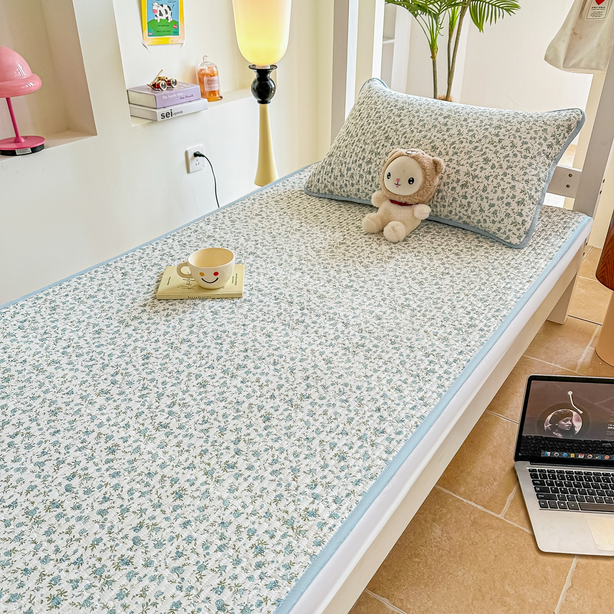 91家纺网 家纺一手货源 找家纺 恒尚居 2025新款A类全棉印花夹棉床盖四季款-系列二 【蓝韵】全棉-四季款