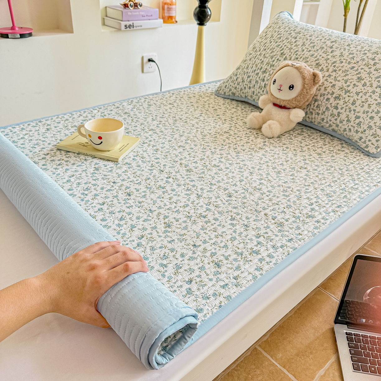 恒尚居 2025新款A类全棉印花夹棉床盖四季款-系列二 【蓝韵】全棉-四季款