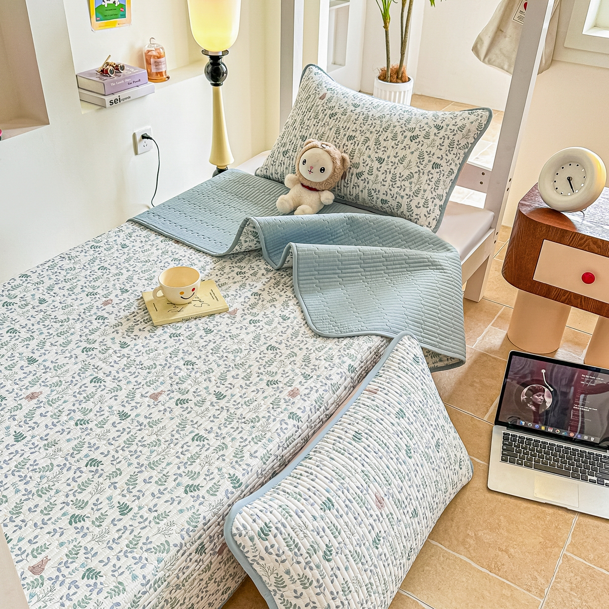 91家纺网 家纺一手货源 找家纺 恒尚居 2025新款A类全棉印花夹棉床盖四季款-系列二 【绿野仙踪】全棉-四季款