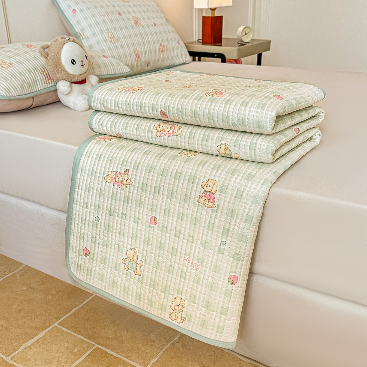 91家纺网 家纺一手货源 找家纺 恒尚居 2025新款A类全棉印花夹棉床盖四季款-系列二 【甜心旺旺】全棉-四季款