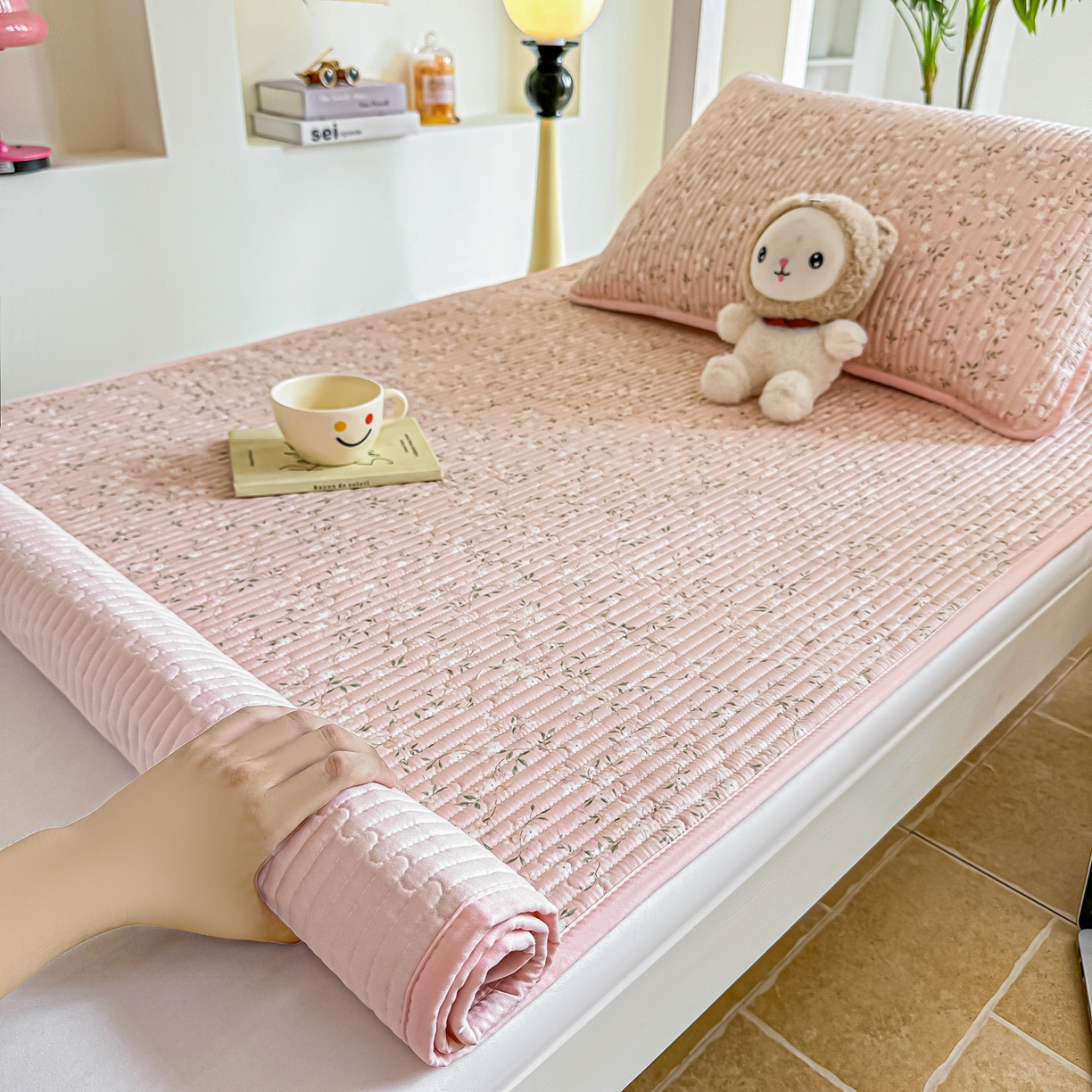 恒尚居 2025新款A类全棉印花夹棉床盖四季款-系列二 【樱花灿灿】全棉-四季款