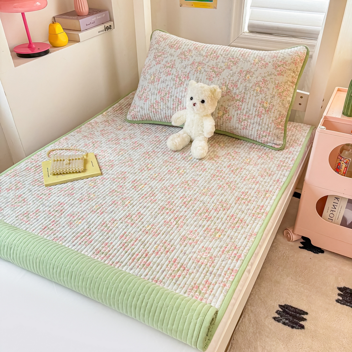 91家纺网 家纺一手货源 找家纺 恒尚居 2025新款A类全棉印花夹棉床盖四季款-系列二 【紫薇花】全棉-四季款