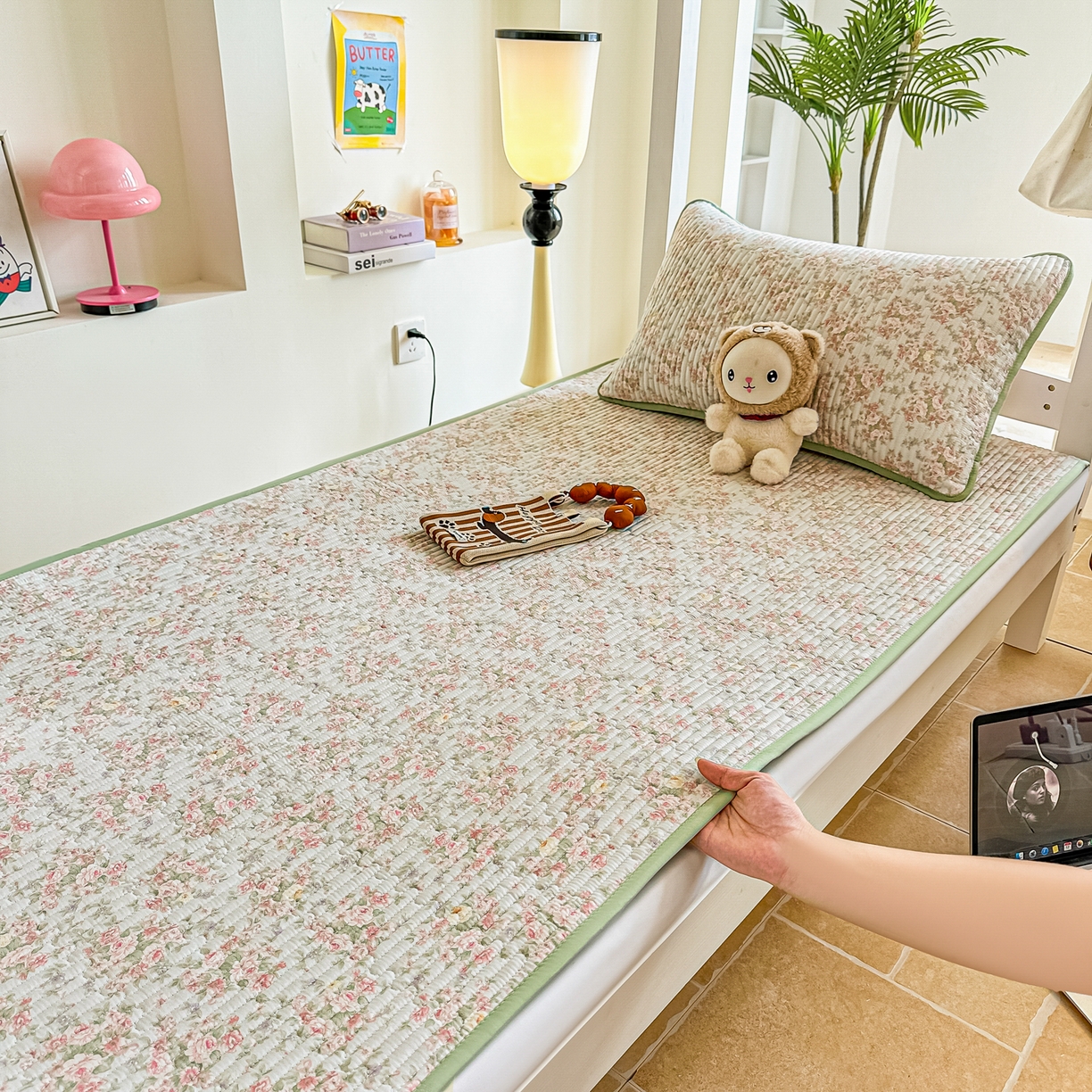 91家纺网 家纺一手货源 找家纺 恒尚居 2025新款A类全棉印花夹棉床盖四季款-系列二 【紫薇花】全棉-四季款