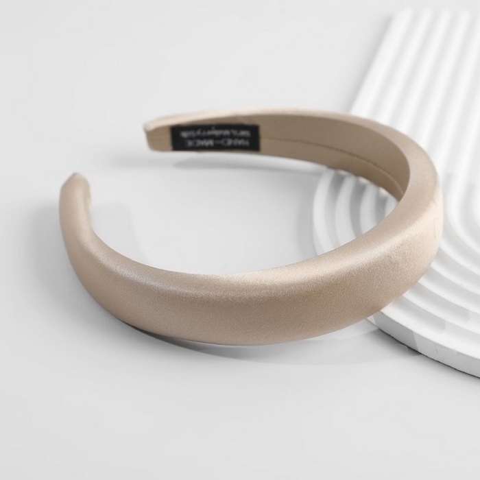 蚕云阁蚕丝家居 2025新款宽面真丝发箍 绅士咖 宽度3cm