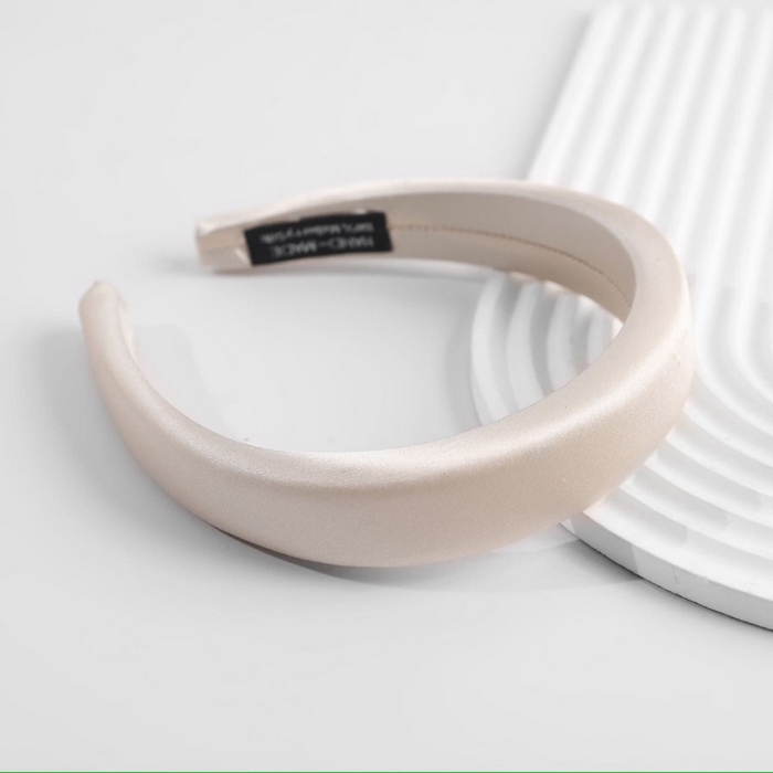 蚕云阁蚕丝家居 2025新款宽面真丝发箍 香槟金 宽度3cm