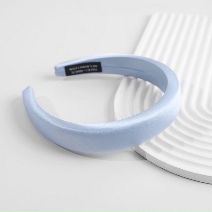 蚕云阁蚕丝家居 2025新款宽面真丝发箍 天空蓝 宽度3cm