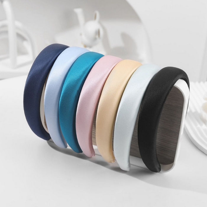 91家纺网 家纺一手货源 找家纺 蚕云阁蚕丝家居 2025新款宽面真丝发箍 组合图 宽度3cm