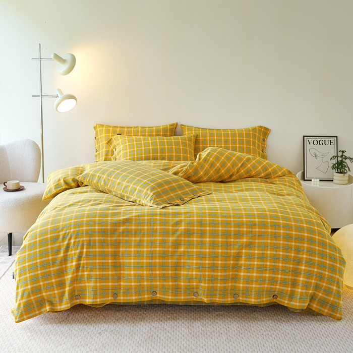 91家纺网 家纺一手货源 找家纺 （总）贝尔 PELLHOME 全棉色织水洗棉格子单被套（可抖音代发）