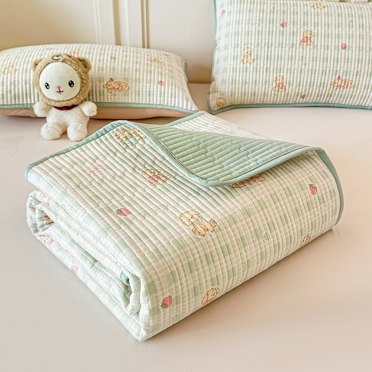 91家纺网 家纺一手货源 找家纺 （总）恒尚居 2025新款A类全棉印花夹棉床盖四季款-系列二