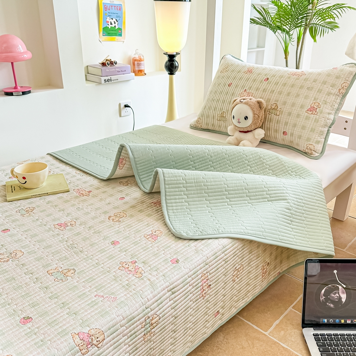 91家纺网 家纺一手货源 找家纺 （总）恒尚居 2025新款A类全棉印花夹棉床盖四季款-系列二