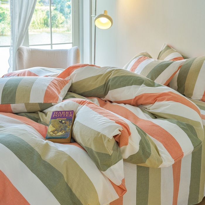 91家纺网 家纺一手货源 找家纺 贝尔 PELLHOME 全棉色织水洗棉格子单被套（可抖音代发） 蔬果条