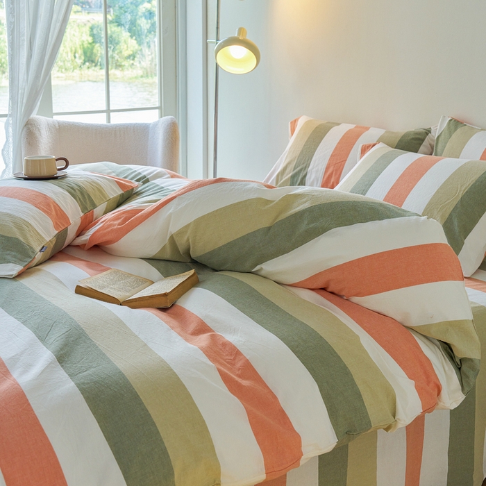 91家纺网 家纺一手货源 找家纺 贝尔 PELLHOME 全棉色织水洗棉格子单被套（可抖音代发） 蔬果条