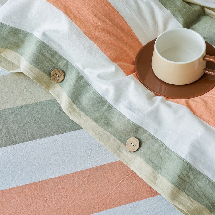 91家纺网 家纺一手货源 找家纺 贝尔 PELLHOME 全棉色织水洗棉格子单被套（可抖音代发） 蔬果条