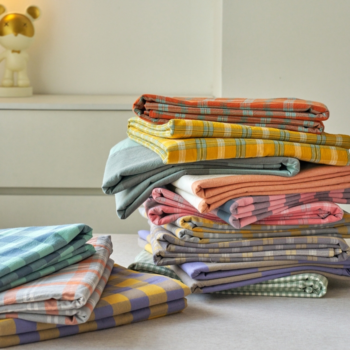 （总）贝尔 PELLHOME 全棉色织水洗棉格子单床单（可抖音代发）