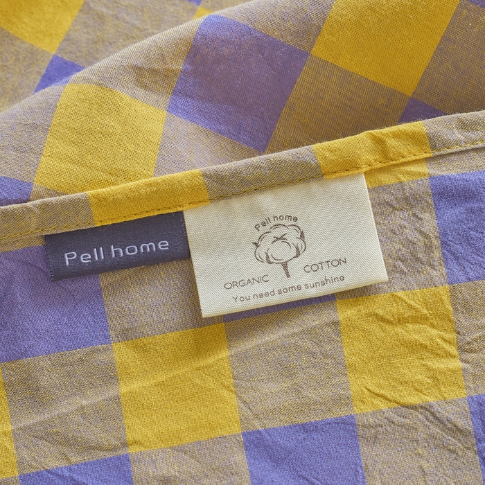 91家纺网 家纺一手货源 找家纺 贝尔 PELLHOME 全棉色织水洗棉格子单床单（可抖音代发） 梦幻-黄