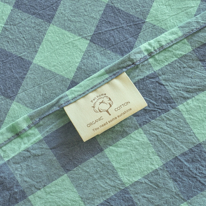 91家纺网 家纺一手货源 找家纺 贝尔 PELLHOME 全棉色织水洗棉格子单床单（可抖音代发） 梦幻-绿