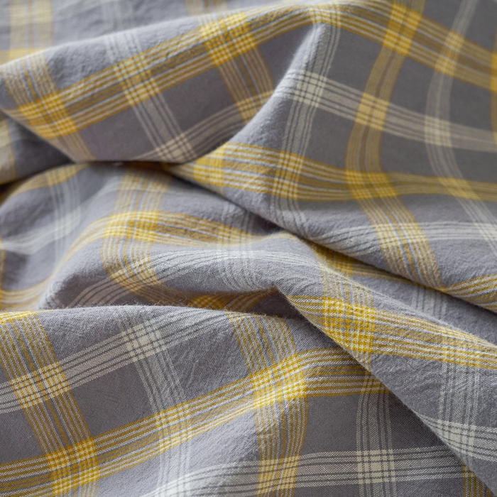 91家纺网 家纺一手货源 找家纺 贝尔 PELLHOME 全棉色织水洗棉格子单床单（可抖音代发） 梦田-灰