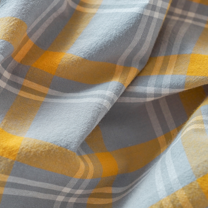 91家纺网 家纺一手货源 找家纺 贝尔 PELLHOME 全棉色织水洗棉格子单床单（可抖音代发） 泊雅-黄