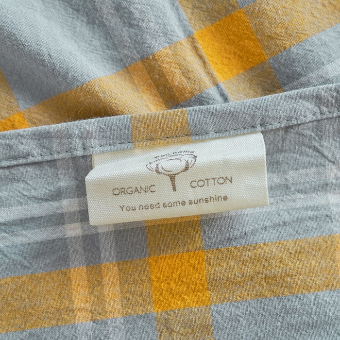 91家纺网 家纺一手货源 找家纺 贝尔 PELLHOME 全棉色织水洗棉格子单床单（可抖音代发） 泊雅-黄