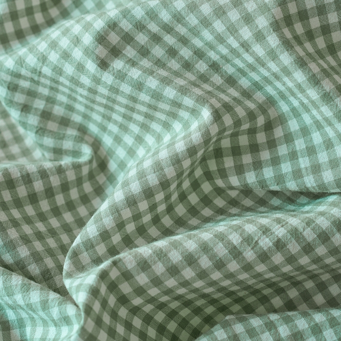 91家纺网 家纺一手货源 找家纺 贝尔 PELLHOME 全棉色织水洗棉格子单床单（可抖音代发） 细绿-格