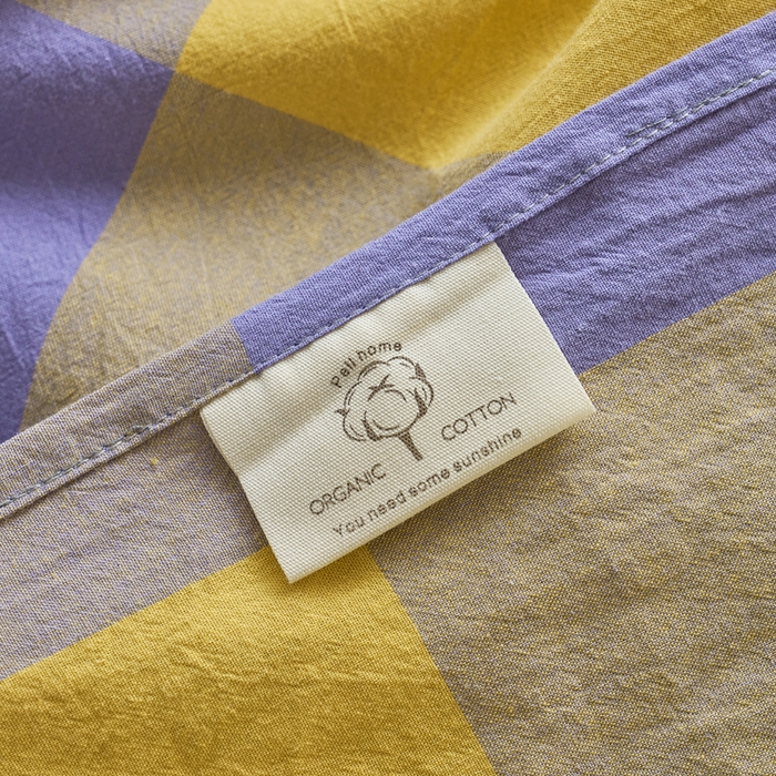 91家纺网 家纺一手货源 找家纺 贝尔 PELLHOME 全棉色织水洗棉格子单床单（可抖音代发） 紫咖大格