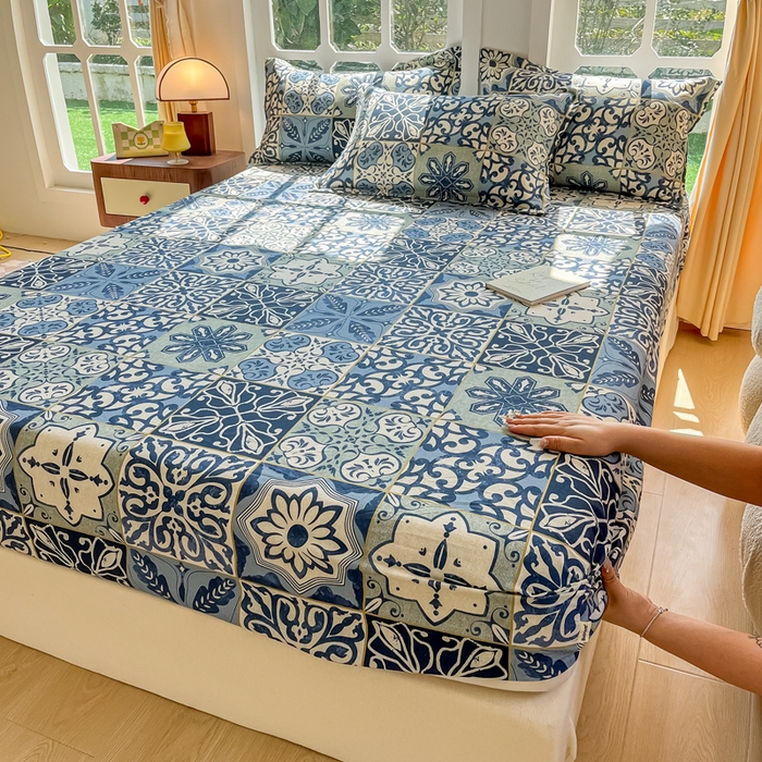 91家纺网 家纺一手货源 找家纺 （总）眠博士 2025新款全棉混纺生态磨毛印花单床笠