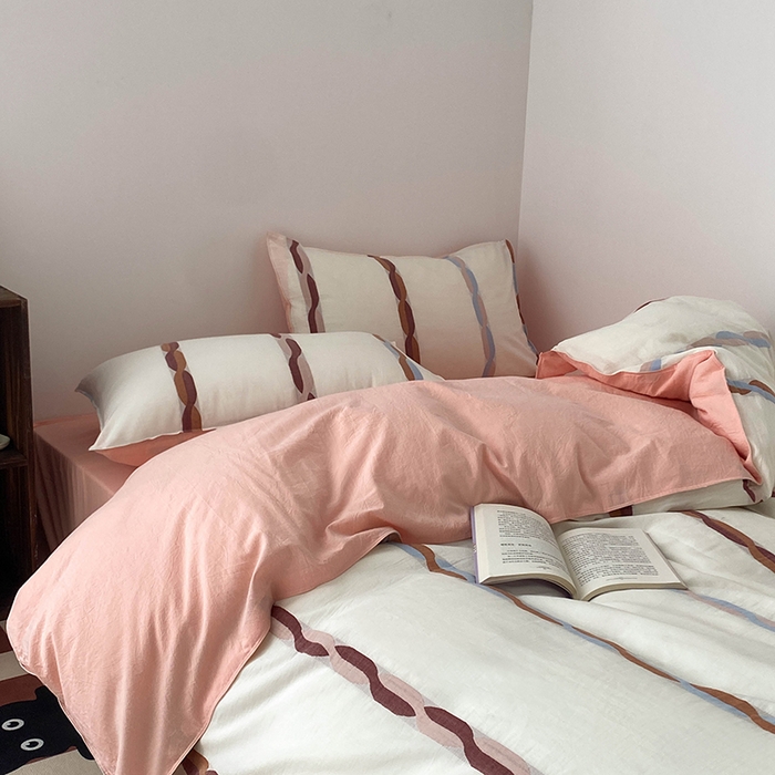 91家纺网 家纺一手货源 找家纺 （总）贝尔 2025新款提花四件套三件套绞花系列-织梦