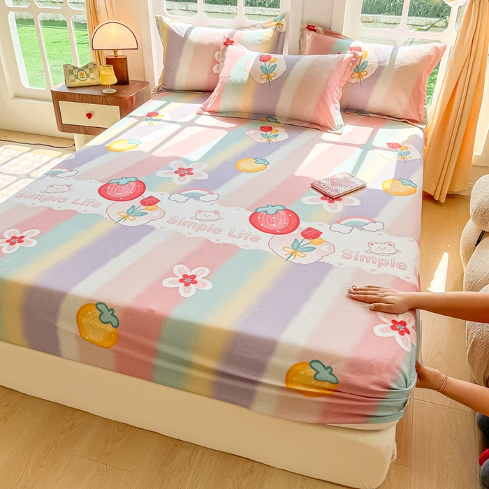 91家纺网 家纺一手货源 找家纺 （总）眠博士 2025新款全棉混纺生态磨毛印花单床笠