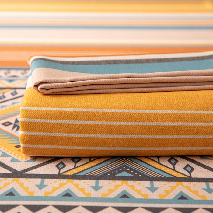 91家纺网 家纺一手货源 找家纺 眠博士 2025新款全棉混纺生态磨毛印花单床笠 磨毛床笠-波西米亚