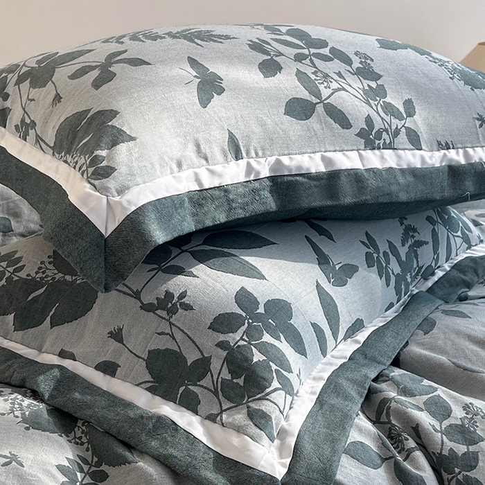 91家纺网 家纺一手货源 找家纺 （总）贝尔 2025新款宽边色织提花四件套