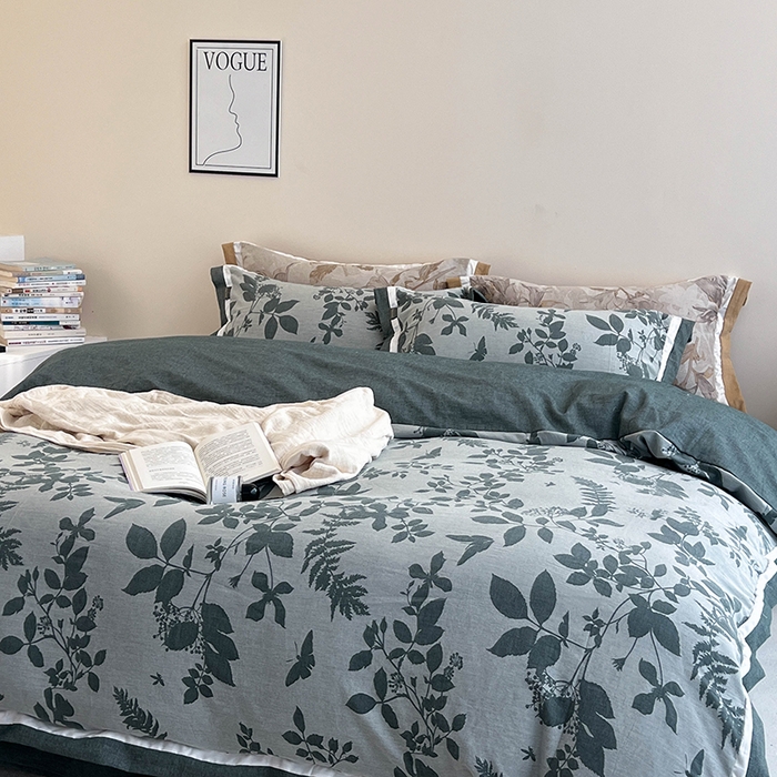 91家纺网 家纺一手货源 找家纺 （总）贝尔 2025新款宽边色织提花四件套