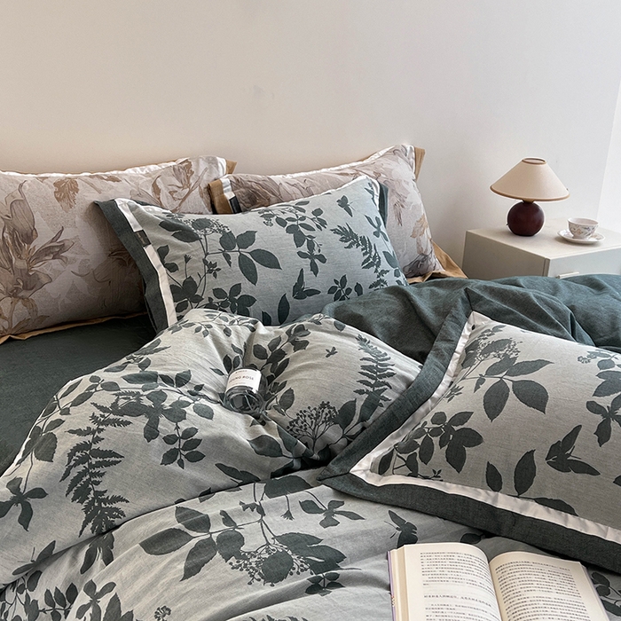 91家纺网 家纺一手货源 找家纺 （总）贝尔 2025新款宽边色织提花四件套