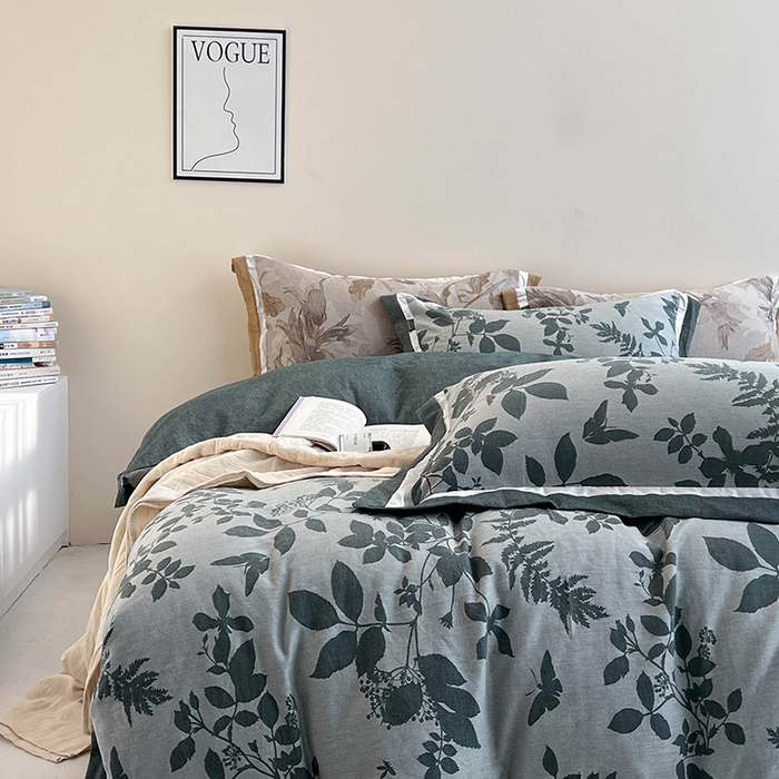 91家纺网 家纺一手货源 找家纺 （总）贝尔 2025新款宽边色织提花四件套