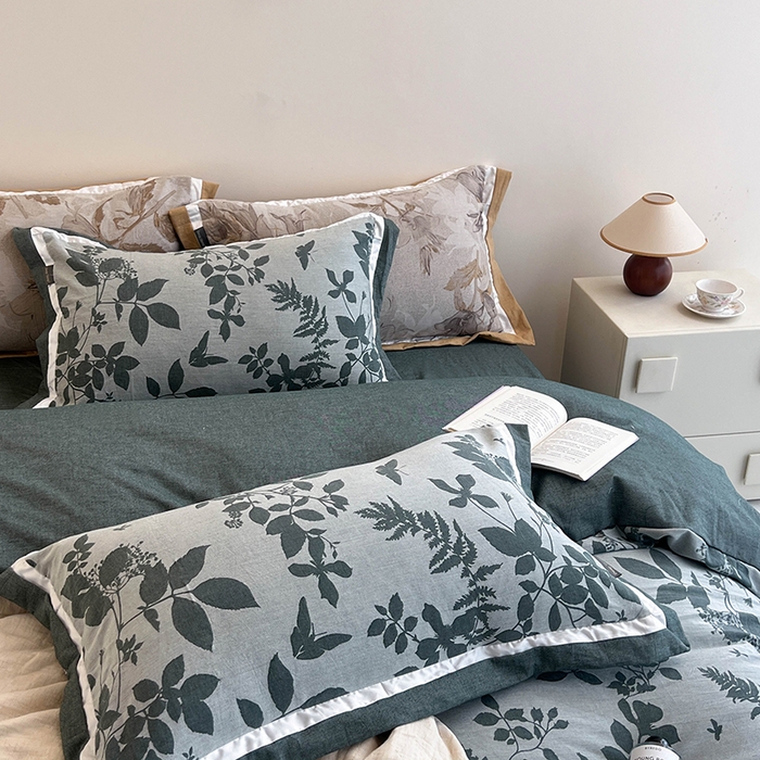 91家纺网 家纺一手货源 找家纺 （总）贝尔 2025新款宽边色织提花四件套