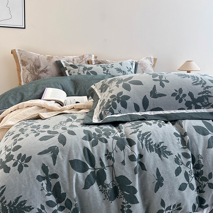 91家纺网 家纺一手货源 找家纺 （总）贝尔 2025新款宽边色织提花四件套