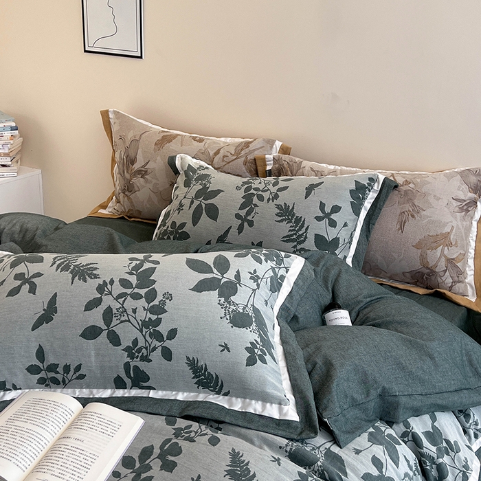 91家纺网 家纺一手货源 找家纺 （总）贝尔 2025新款宽边色织提花四件套