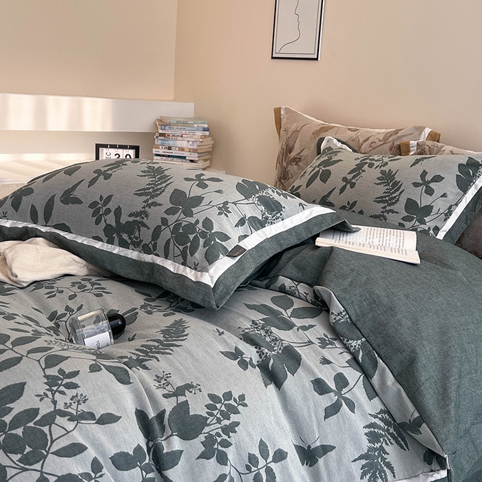 91家纺网 家纺一手货源 找家纺 （总）贝尔 2025新款宽边色织提花四件套