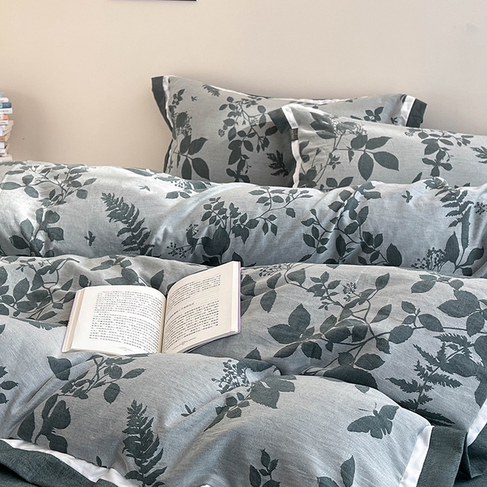 91家纺网 家纺一手货源 找家纺 （总）贝尔 2025新款宽边色织提花四件套