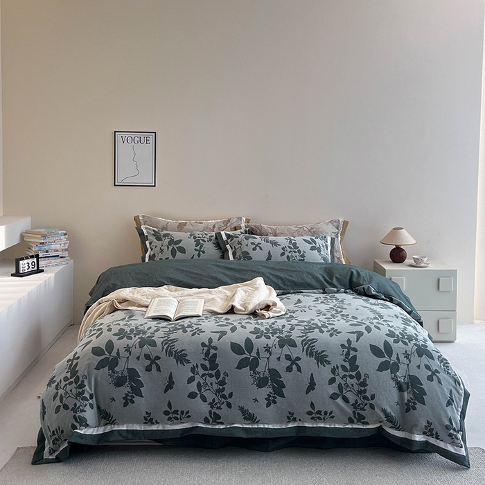 91家纺网 家纺一手货源 找家纺 （总）贝尔 2025新款宽边色织提花四件套