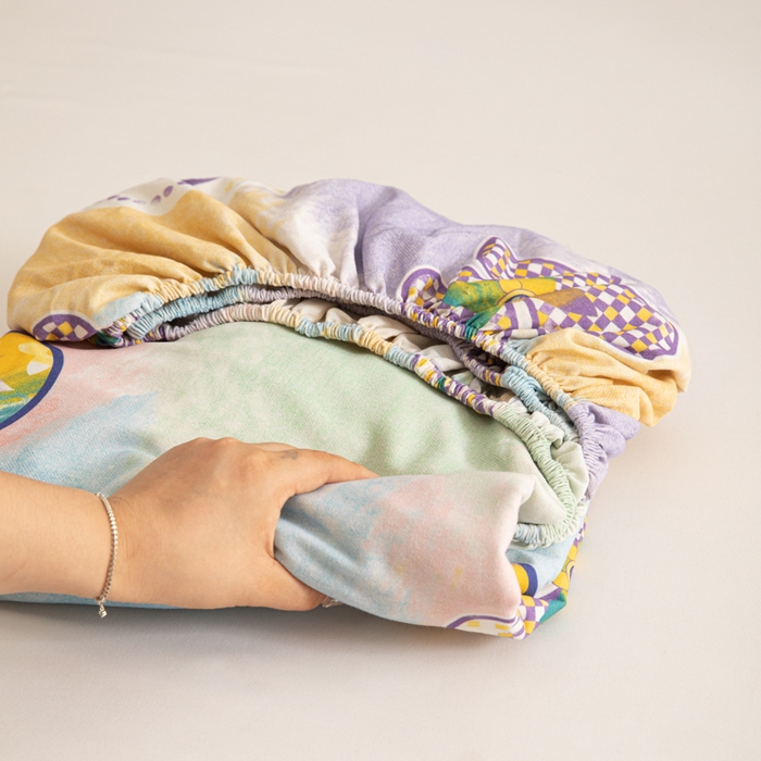 91家纺网 家纺一手货源 找家纺 眠博士 2025新款全棉混纺生态磨毛印花单床笠 磨毛床笠-彩色梵克