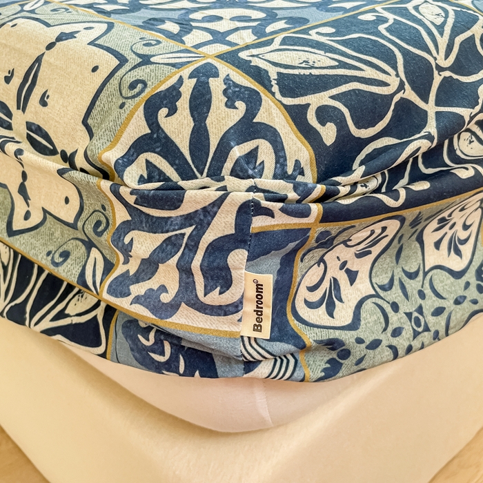 91家纺网 家纺一手货源 找家纺 眠博士 2025新款全棉混纺生态磨毛印花单床笠 磨毛床笠-浪漫蓝布