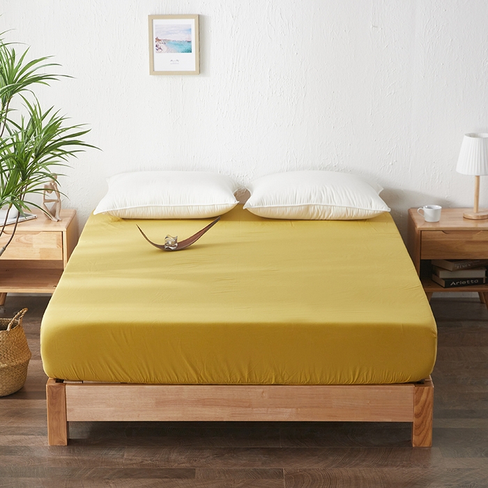 91家纺网 家纺一手货源 找家纺 （总）贝尔 PELLHOME 日式全棉纯棉水洗棉床笠床罩男士简约蓝北欧床垫保护防滑固定单件春节不打烊