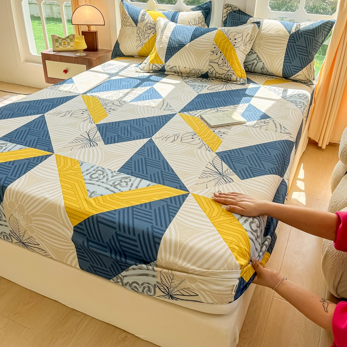 眠博士 2025新款全棉混纺生态磨毛印花单床笠 磨毛床笠-绿叶秋风