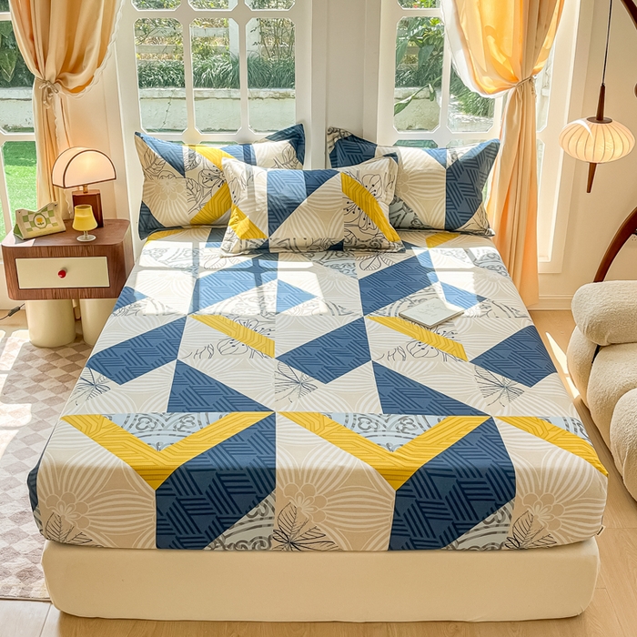 91家纺网 家纺一手货源 找家纺 眠博士 2025新款全棉混纺生态磨毛印花单床笠 磨毛床笠-绿叶秋风