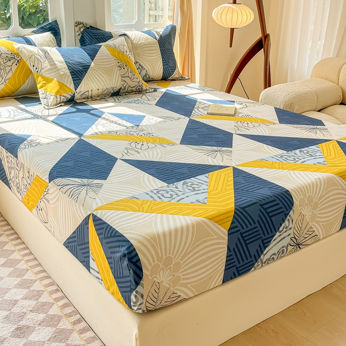 91家纺网 家纺一手货源 找家纺 眠博士 2025新款全棉混纺生态磨毛印花单床笠 磨毛床笠-绿叶秋风