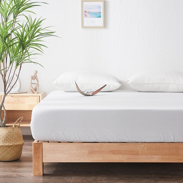 91家纺网 家纺一手货源 找家纺 贝尔 PELLHOME 日式全棉纯棉水洗棉床笠床罩男士简约蓝北欧床垫保护防滑固定单件春节不打烊 白色